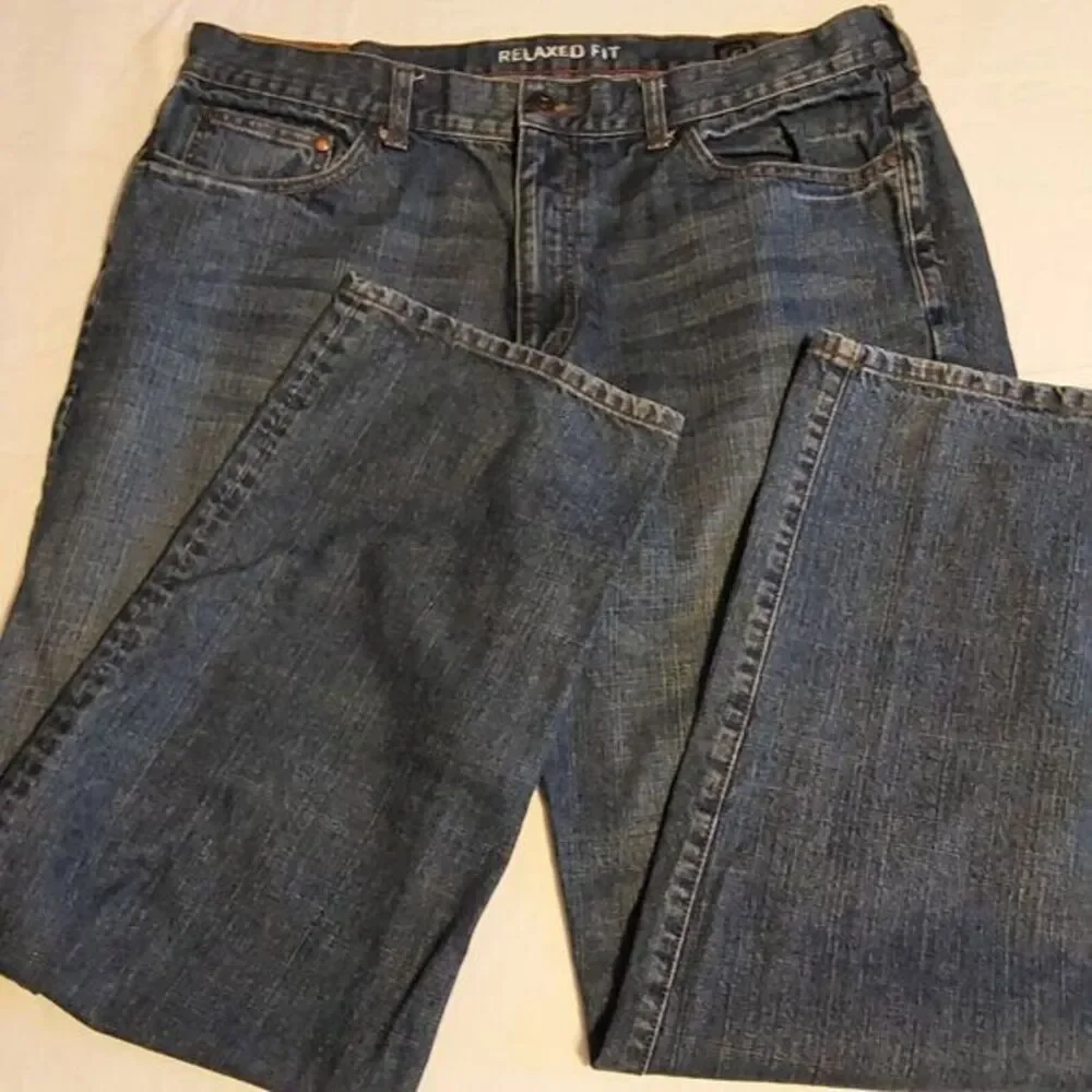 Chaps Straight Leg Mens Jeans Size 38x32 Relaxed Fit 1978 Chaps Denim‎ Dark Wash